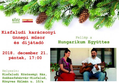 Karácsonyi ünnepi műsor és díjátadó a Kisfaludi Közösségi Házban